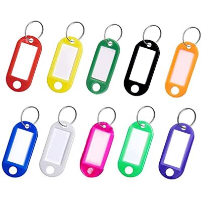 Generic Lot de 10 étiquettes en plastique avec anneaux divisés pour bagages, nom d'animaux domestiques, clés USB 10 couleurs, Tel qu'illustré, S - Publicité Generic Lot de 10 étiquettes en plastique avec anneaux divisés pour bagages, nom d'animaux domestiques, clés USB 10 couleurs, Tel qu'illustré, S - Publicité