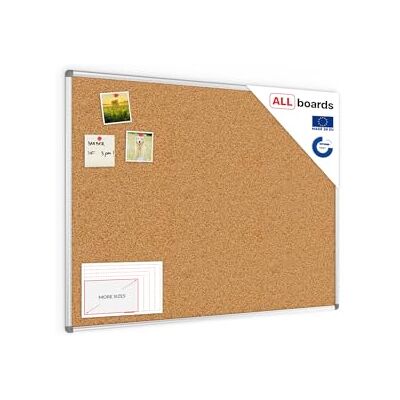 ALLboards Tableau en Liège avec Cadre en Aluminium 120x90cm, Tableau d'Affichage Liège, Tableau pour Épingles - Publicité ALLboards Tableau en Liège avec Cadre en Aluminium 120x90cm, Tableau d'Affichage Liège, Tableau pour Épingles - Publicité