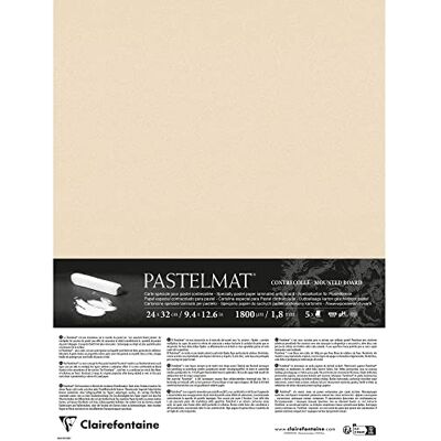 Clairefontaine 796023C Contrecollé Papier Pastelmat 5 Feuilles Contrecollées Carte Spéciale pour Pastels Secs 24x32 cm 360g 1,8 mm Maïs - Publicité Clairefontaine 796023C Contrecollé Papier Pastelmat 5 Feuilles Contrecollées Carte Spéciale pour Pastels Secs 24x32 cm 360g 1,8 mm Maïs - Publicité