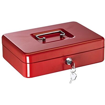 ALCO -Albert Caisse à monnaie verrouillable rouge Caisse avec compartiment à monnaie, 2 clés et poignée de transport, 250 x 170 x 75 mm - Publicité ALCO -Albert Caisse à monnaie verrouillable rouge Caisse avec compartiment à monnaie, 2 clés et poignée de transport, 250 x 170 x 75 mm - Publicité
