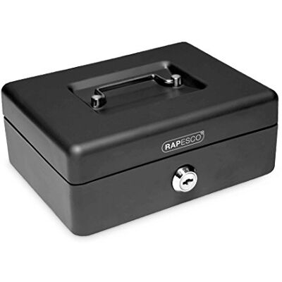 Rapesco SB0010B1 Caisse à Monnaie en Métal avec Serrure, 3 Clés et Plateau Amovible, Taille 25 cm, Noir - Publicité Rapesco SB0010B1 Caisse à Monnaie en Métal avec Serrure, 3 Clés et Plateau Amovible, Taille 25 cm, Noir - Publicité