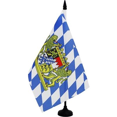 AZ FLAG Drapeau De Table Bavière avec lion 21x14 cm Petit Drapeau Bavarois De Bureau 100% Polyester Avec Hampe De 25cm Et Socle En Plastique Noir - Publicité AZ FLAG Drapeau De Table Bavière avec lion 21x14 cm Petit Drapeau Bavarois De Bureau 100% Polyester Avec Hampe De 25cm Et Socle En Plastique Noir - Publicité
