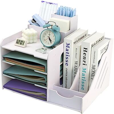 TSDRBWO 7-Compartiment Bac à Courrier Empilable, Corbeille à Courrier, A4 Organisateur de Bureau Bois Plastique, Plateau de Papier Blanc, Banette de Rangement Bureau, Range Document Bureau pour Maison École - Publicité TSDRBWO 7-Compartiment Bac à Courrier Empilable, Corbeille à Courrier, A4 Organisateur de Bureau Bois Plastique, Plateau de Papier Blanc, Banette de Rangement Bureau, Range Document Bureau pour Maison École - Publicité