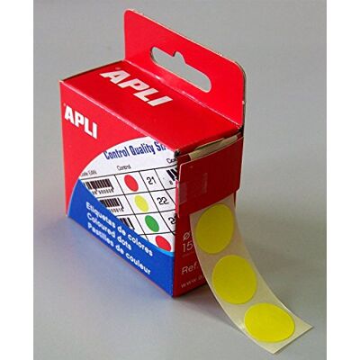Agipa Bte Distributrice 150 étiquettes Gommettes de signalisation Rondes 15 mm Jaune - Publicité Agipa Bte Distributrice 150 étiquettes Gommettes de signalisation Rondes 15 mm Jaune - Publicité