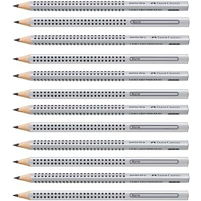 Faber-Castell Crayons à papier Jumbo Grip B, 12 pièces Crayons triangulaires épais avec zone de préhension pour les débutants en écriture et les enfants - Publicité Faber-Castell Crayons à papier Jumbo Grip B, 12 pièces Crayons triangulaires épais avec zone de préhension pour les débutants en écriture et les enfants - Publicité