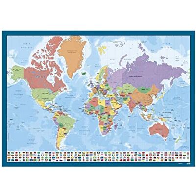 Grupo Erik Sous-Main Bureau Carte du Monde, Version Française Sous-Main Bureau Enfant, Protège Bureau Protège Bureau Enfant 34 x 49cm - Publicité Grupo Erik Sous-Main Bureau Carte du Monde, Version Française Sous-Main Bureau Enfant, Protège Bureau Protège Bureau Enfant 34 x 49cm - Publicité