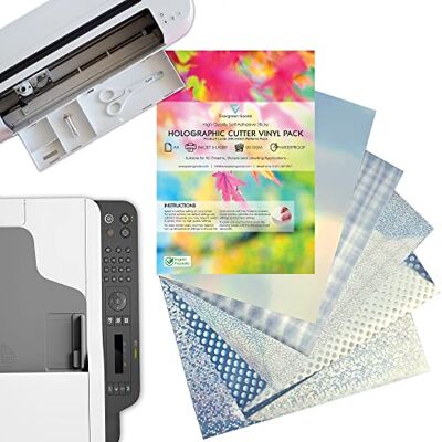 EVG Evergreen Goods Lot de 10 Feuilles de Papier de Découpe A4 Imperméables Motifs Holographiques Pour Machines de Découpe Facile à Couper et à Désherber Imprimables - Publicité EVG Evergreen Goods Lot de 10 Feuilles de Papier de Découpe A4 Imperméables Motifs Holographiques Pour Machines de Découpe Facile à Couper et à Désherber Imprimables - Publicité