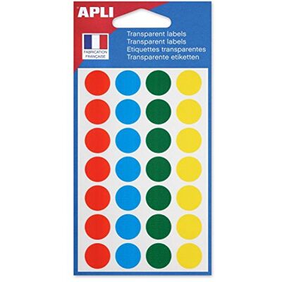 Apli Gommettes couleur translucides Rond Ø15mm x 140 - Publicité Apli Gommettes couleur translucides Rond Ø15mm x 140 - Publicité