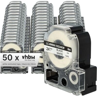 vhbw 50x Rubans remplacement pour Epson LC-6WBN - Publicité vhbw 50x Rubans remplacement pour Epson LC-6WBN - Publicité