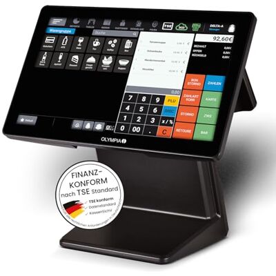 Olympia T400 Système de caisse pour la restauration et le commerce de détail, écran tactile avec Android 11 et USB-TSE, caisse enregistreuse avec affichage client et option cloud, système complet pour - Publicité Olympia T400 Système de caisse pour la restauration et le commerce de détail, écran tactile avec Android 11 et USB-TSE, caisse enregistreuse avec affichage client et option cloud, système complet pour - Publicité
