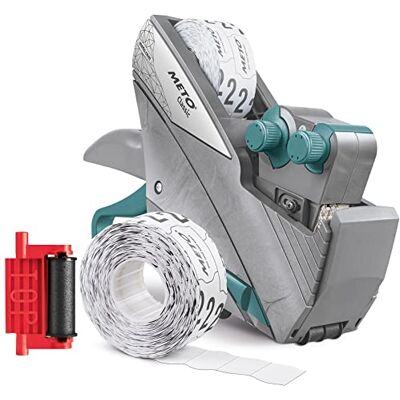 Meto Set d'étiquettes Classic XL Giant prix, gros caractères (1 ligne, 7 chiffres pour étiquettes 29 x 28 mm, prêt pour une utilisation immédiate), 1x étiqueteuse manuelle - Publicité Meto Set d'étiquettes Classic XL Giant prix, gros caractères (1 ligne, 7 chiffres pour étiquettes 29 x 28 mm, prêt pour une utilisation immédiate), 1x étiqueteuse manuelle - Publicité