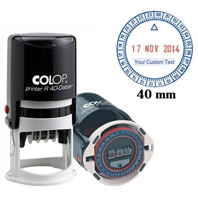 Printtoo Self Inking R40 24 heures Heure et date Stamp 40MM Business Round Stamp Texte personnalisé Rouge Bleu - Publicité Printtoo Self Inking R40 24 heures Heure et date Stamp 40MM Business Round Stamp Texte personnalisé Rouge Bleu - Publicité
