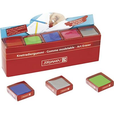 Baier & Schneider Brunnen 1029984 Gomme à modeler 3,5 x 3,5 x 1 cm pour charbon, graphite, crayon 5 couleurs différentes - Publicité Baier & Schneider Brunnen 1029984 Gomme à modeler 3,5 x 3,5 x 1 cm pour charbon, graphite, crayon 5 couleurs différentes - Publicité