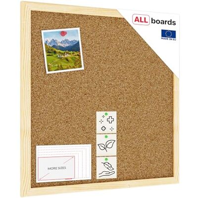 ALLboards Tableau en Liège avec Cadre en Bois 40×40 cm Tableau d'Affichage Liège, Tableau pour Épingles - Publicité ALLboards Tableau en Liège avec Cadre en Bois 40×40 cm Tableau d'Affichage Liège, Tableau pour Épingles - Publicité
