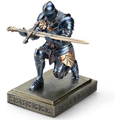 Amoysanli Porte-Stylo médiéval blindé Chevalier Guerrier Organisateurs de Bureau et Accessoires en résine Presse-Papier Cadeau avec Un ouvre-Lettre Cool pour Bureau (Bleu) - Publicité Amoysanli Porte-Stylo médiéval blindé Chevalier Guerrier Organisateurs de Bureau et Accessoires en résine Presse-Papier Cadeau avec Un ouvre-Lettre Cool pour Bureau (Bleu) - Publicité