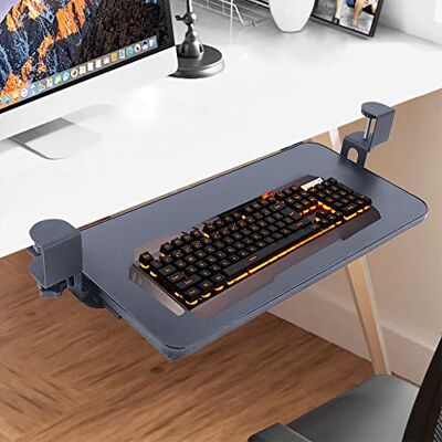 HarBin-Star Plateau de Clavier Extensible sous le Bureau avec Pince en C Grand format Support de clavier coulissant et stable Tiroir d'ordinateur pour taper à la maison et au bureau 52 x 25 cm - Publicité HarBin-Star Plateau de Clavier Extensible sous le Bureau avec Pince en C Grand format Support de clavier coulissant et stable Tiroir d'ordinateur pour taper à la maison et au bureau 52 x 25 cm - Publicité