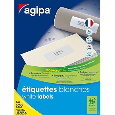 AGIPA 100799 Étiquettes blanches - Multi-usage, FSC, 38x21,2 mm - Publicité AGIPA 100799 Étiquettes blanches - Multi-usage, FSC, 38x21,2 mm - Publicité