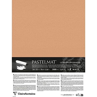 Clairefontaine 796012C Contrecollé Papier Pastelmat 5 Feuilles Contrecollées Carte Spéciale pour Pastels Secs 24x32 cm 360g 1,8 mm Sienne - Publicité Clairefontaine 796012C Contrecollé Papier Pastelmat 5 Feuilles Contrecollées Carte Spéciale pour Pastels Secs 24x32 cm 360g 1,8 mm Sienne - Publicité