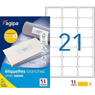 AGIPA 118984 Étiquettes blanches multi-usage - Étiquettes - Publicité AGIPA 118984 Étiquettes blanches multi-usage - Étiquettes - Publicité