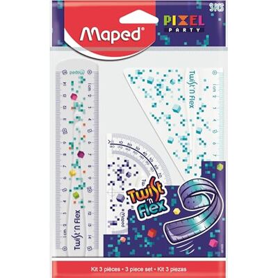 Maped Mini Kit de traçage Twist'N Flex Pixel Party 3 pièces - Publicité Maped Mini Kit de traçage Twist'N Flex Pixel Party 3 pièces - Publicité