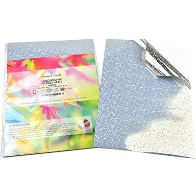 EVG Evergreen Goods Lot de 10 Autocollants Vinyle Argenté Holographique Motif - Publicité EVG Evergreen Goods Lot de 10 Autocollants Vinyle Argenté Holographique Motif - Publicité