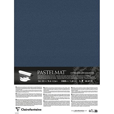 Clairefontaine 796014C Contrecollé Papier Pastelmat 5 Feuilles Contrecollées Carte Spéciale pour Pastels Secs 24x32 cm 360g 1,8 mm Bleu Foncé - Publicité Clairefontaine 796014C Contrecollé Papier Pastelmat 5 Feuilles Contrecollées Carte Spéciale pour Pastels Secs 24x32 cm 360g 1,8 mm Bleu Foncé - Publicité
