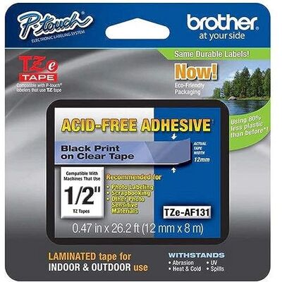 Brother P-Touch TZE-MQG35 Ruban adhésif laminé standard de 1,2 cm de large, blanc sur vert citron, laminé pour une utilisation en intérieur ou en extérieur, résistant à l'eau, 12 mm x 5 m, TZEAF131 - Publicité Brother P-Touch TZE-MQG35 Ruban adhésif laminé standard de 1,2 cm de large, blanc sur vert citron, laminé pour une utilisation en intérieur ou en extérieur, résistant à l'eau, 12 mm x 5 m, TZEAF131 - Publicité