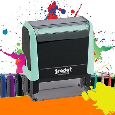 Trodat Printy 4915 Tampon Encreur Professionnel Automatique 6 Lignes À Personnaliser Empreinte 70 x 25 mm Offerte (Vert Pastel) - Publicité Trodat Printy 4915 Tampon Encreur Professionnel Automatique 6 Lignes À Personnaliser Empreinte 70 x 25 mm Offerte (Vert Pastel) - Publicité