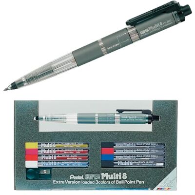 Pentel PH803ST Super Multi-8 Automatic Mechanical Pencil Set - Publicité Pentel PH803ST Super Multi-8 Automatic Mechanical Pencil Set - Publicité