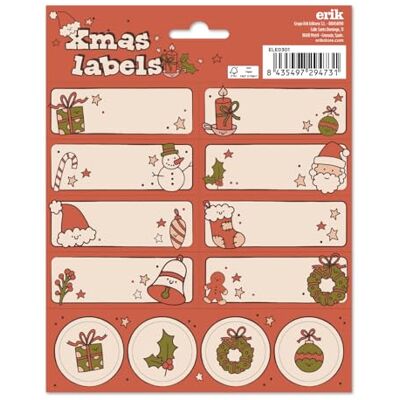 Grupo Erik Étiquettes autocollantes Étiquettes cadeaux de Noël pour présents, autocollants de nom d'école pour enfants, étiquettes alimentaires Étiquettes adhésives colorées - Publicité Grupo Erik Étiquettes autocollantes Étiquettes cadeaux de Noël pour présents, autocollants de nom d'école pour enfants, étiquettes alimentaires Étiquettes adhésives colorées - Publicité
