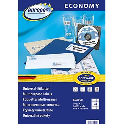 Europe 100 ELA008 Étiquettes Universelles - Labels - Publicité Europe 100 ELA008 Étiquettes Universelles - Labels - Publicité