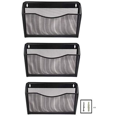EasyPAG 3 Pochette Paysage Métal Porte Revue Mural Porte Document Suspendu A4 Organisateur de Bureau à Suspendre Banette de Rangement Range Papier Corbeille a Courrier Murale,Noir - Publicité EasyPAG 3 Pochette Paysage Métal Porte Revue Mural Porte Document Suspendu A4 Organisateur de Bureau à Suspendre Banette de Rangement Range Papier Corbeille a Courrier Murale,Noir - Publicité