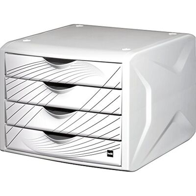 Helit H6129505 Caisson à tiroirs „the chameleon“ blanc queen 4 tiroirs pour format A4, organiseur de bureau, 33 x 26,6 x 21,2 cm - Publicité Helit H6129505 Caisson à tiroirs „the chameleon“ blanc queen 4 tiroirs pour format A4, organiseur de bureau, 33 x 26,6 x 21,2 cm - Publicité