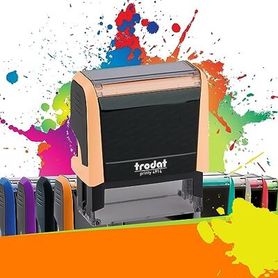 Trodat Printy 4914 Tampon Encreur Professionnel Automatique 6 lignes À Personnaliser Empreinte 64 x 26 mm Offerte (Pêche Pastel) - Publicité Trodat Printy 4914 Tampon Encreur Professionnel Automatique 6 lignes À Personnaliser Empreinte 64 x 26 mm Offerte (Pêche Pastel) - Publicité