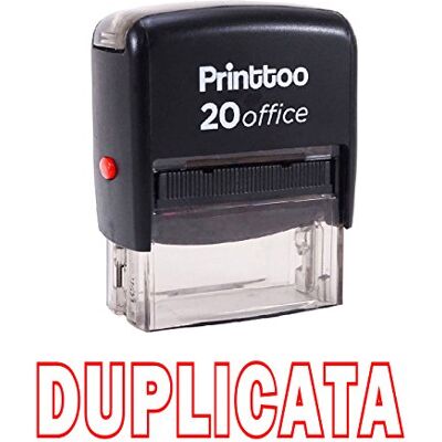Printtoo DUPLICATA Self Encrage Rubber Stamp Stationary Office personnalisé Timbre-Rouge - Publicité Printtoo DUPLICATA Self Encrage Rubber Stamp Stationary Office personnalisé Timbre-Rouge - Publicité