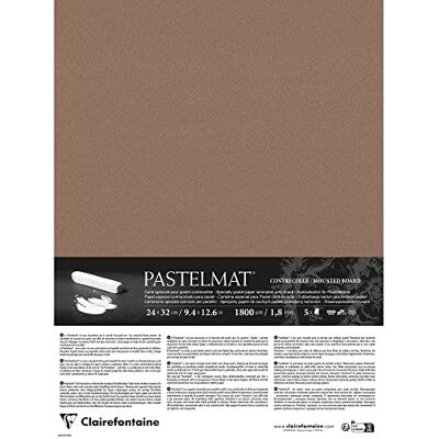 Clairefontaine 796011C Contrecollé Papier Pastelmat 5 Feuilles Contrecollées Carte Spéciale pour Pastels Secs 24x32 cm 360g 1,8 mm Brun - Publicité Clairefontaine 796011C Contrecollé Papier Pastelmat 5 Feuilles Contrecollées Carte Spéciale pour Pastels Secs 24x32 cm 360g 1,8 mm Brun - Publicité