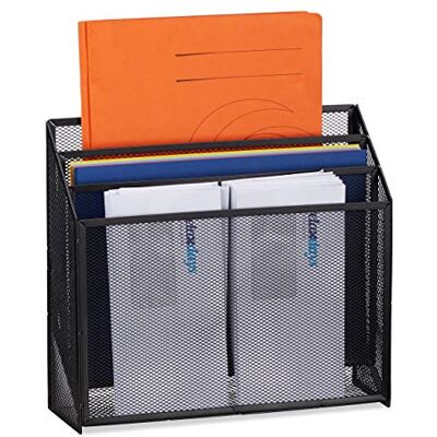 Relaxdays 10028953_46 Support à Documents, courrier Autonome avec 3 rangements, pour Le Bureau, métal, 29,5x32x9 cm, Noir, Acier, 1 - Publicité Relaxdays 10028953_46 Support à Documents, courrier Autonome avec 3 rangements, pour Le Bureau, métal, 29,5x32x9 cm, Noir, Acier, 1 - Publicité