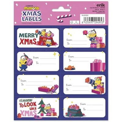 Grupo Erik Étiquettes Cadeaux de Noël, Minions Étiquettes Autocollantes, Autocollants de Noël, Étiquette pour Cadeau - Publicité Grupo Erik Étiquettes Cadeaux de Noël, Minions Étiquettes Autocollantes, Autocollants de Noël, Étiquette pour Cadeau - Publicité