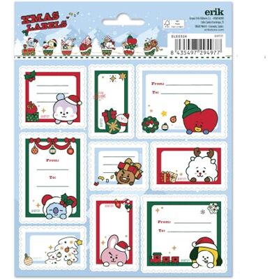 Grupo Erik Étiquettes Cadeaux de Noël BT21, Étiquettes Autocollantes, Autocollants de Noël, Étiquette pour Cadeau - Publicité Grupo Erik Étiquettes Cadeaux de Noël BT21, Étiquettes Autocollantes, Autocollants de Noël, Étiquette pour Cadeau - Publicité