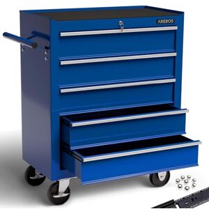 AREBOS Servante d’Atelier Servante Caisse Chariot d'Atelier Chariot à Outils 5 Tiroirs Bleu Résistante aux Rayures Tiroirs avec revêtement antidérapant Acier 70 x 33 x 78 cm - Publicité AREBOS Servante d’Atelier Servante Caisse Chariot d'Atelier Chariot à Outils 5 Tiroirs Bleu Résistante aux Rayures Tiroirs avec revêtement antidérapant Acier 70 x 33 x 78 cm - Publicité