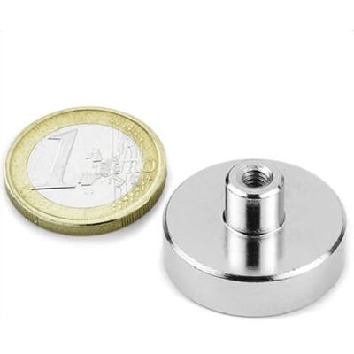 Magnosphere 2 x Aimant plat en Néodyme Ø 25 mm avec filetage intérieur M4 tient 20 kg 2 pièces - Publicité Magnosphere 2 x Aimant plat en Néodyme Ø 25 mm avec filetage intérieur M4 tient 20 kg 2 pièces - Publicité
