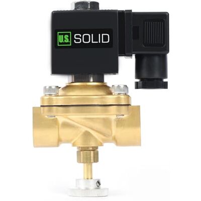 U.S. Solid Électrovanne électrique en laiton avec commande manuelle sans courant (1", 24 VAC) - Publicité U.S. Solid Électrovanne électrique en laiton avec commande manuelle sans courant (1", 24 VAC) - Publicité