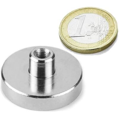 Magnosphere 2 x Aimant plat en Néodyme Ø 32 mm avec filetage intérieur M5 tient 35 kg 2 pièces - Publicité Magnosphere 2 x Aimant plat en Néodyme Ø 32 mm avec filetage intérieur M5 tient 35 kg 2 pièces - Publicité