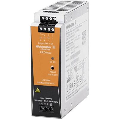 Weidmüller PRO MAX 120W 24V 5A Alimentation - Rail DIN - Publicité Weidmüller PRO MAX 120W 24V 5A Alimentation - Rail DIN - Publicité