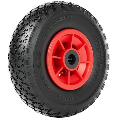 WilTec Roue complète 3.00-4 pour Diable – 255 x 255 x 85 mm – Avec Chambre à air et Jante – Valve coudée TR87 – capacité de charge max. 90 kg – pour Roue Brouette Chariot - Publicité WilTec Roue complète 3.00-4 pour Diable – 255 x 255 x 85 mm – Avec Chambre à air et Jante – Valve coudée TR87 – capacité de charge max. 90 kg – pour Roue Brouette Chariot - Publicité
