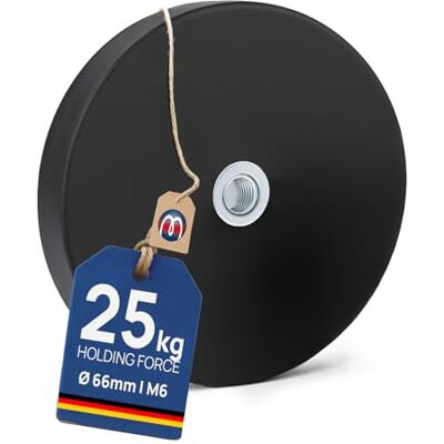 Magnosphere Aimant plat caoutchouté avec filetage intérieur Ø22-88mm Néodyme (NdFeB) Force de 3,8 à 55 kg Base magnétique avec caoutchouc antiglisse et filetage femelle, Taille:Ø 66mm M6 Force 25kg - Publicité Magnosphere Aimant plat caoutchouté avec filetage intérieur Ø22-88mm Néodyme (NdFeB) Force de 3,8 à 55 kg Base magnétique avec caoutchouc antiglisse et filetage femelle, Taille:Ø 66mm M6 Force 25kg - Publicité