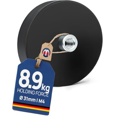 Magnosphere Aimant avec téton taraudé en caoutchouc anti-glisse Néodyme (NdFeB) Ø 22 mm Ø 88 mm Force d'adhérence: 5,8 kg 55 kg Système magnétique caoutchouté avec douille fileté, Tailles:Ø 31mm M4 8.9kg force - Publicité Magnosphere Aimant avec téton taraudé en caoutchouc anti-glisse Néodyme (NdFeB) Ø 22 mm Ø 88 mm Force d'adhérence: 5,8 kg 55 kg Système magnétique caoutchouté avec douille fileté, Tailles:Ø 31mm M4 8.9kg force - Publicité