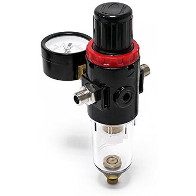 WilTec Régulateur de pression d’air & séparateur d’eau et manomètre jusqu’à 7 bar 2x 9,51mm (1/8") - Publicité WilTec Régulateur de pression d’air & séparateur d’eau et manomètre jusqu’à 7 bar 2x 9,51mm (1/8") - Publicité