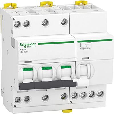 Schneider Electric A9 iCV40N 3PN C 40A 30mA AC RCBO - Publicité Schneider Electric A9 iCV40N 3PN C 40A 30mA AC RCBO - Publicité