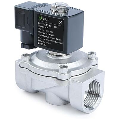 U.S. Solid Électrovanne acier inoxydable G 1" 220 V AC normalement fermée NC 10 bar, vanne électrique pour eau, air, diesel, kérosène, essence - Publicité U.S. Solid Électrovanne acier inoxydable G 1" 220 V AC normalement fermée NC 10 bar, vanne électrique pour eau, air, diesel, kérosène, essence - Publicité